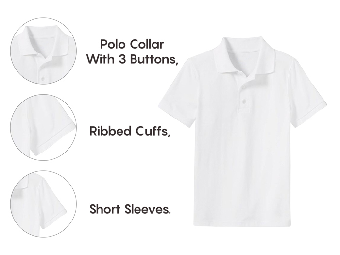 10-Pack School Uniform Tagless Polo Tshirt for Little Boys & Big Boys